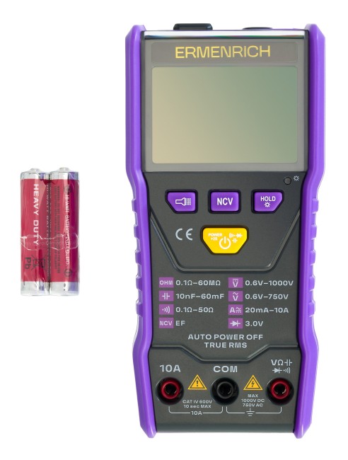 Цифровой мультиметр Ermenrich Zing TC20, фиолетовый Цифровой мультиметр Ermenrich Zing TC20, фиолетовый