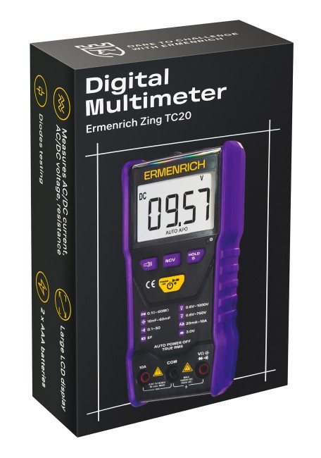 Цифровой мультиметр Ermenrich Zing TC20, фиолетовый Цифровой мультиметр Ermenrich Zing TC20, фиолетовый