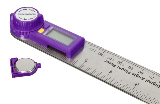 Цифровой угломер-линейка Ermenrich Verk DR30, фиолетовый