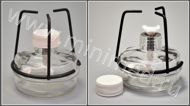 Спиртовка стеклянная СЛ-2 (на 100 мл с металл. оправой) Спиртовка стеклянная СЛ-2 (на 100 мл с металл. оправой)