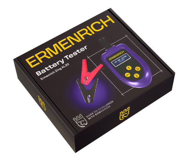 Тестер аккумуляторный Ermenrich Zing AL30, фиолетовый