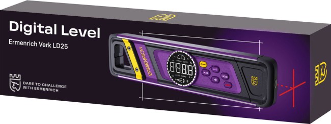 Цифровой уровень Ermenrich Verk LD25, с лазером