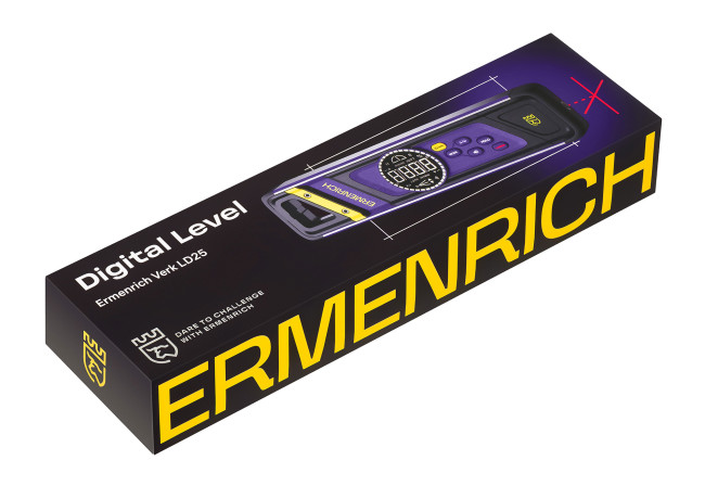 Цифровой уровень Ermenrich Verk LD25, с лазером