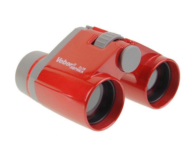 Бинокль Veber Эврика 3х28R красный