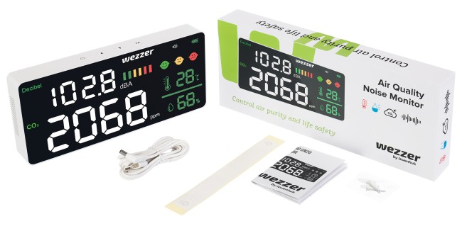 Монитор качества воздуха Levenhuk Wezzer Air PRO CN20, с шумомером Монитор качества воздуха Levenhuk Wezzer Air PRO CN20, с шумомером