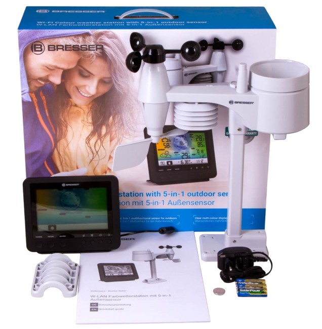 Метеостанция Bresser 5-в-1 Wi-Fi с цветным дисплеем Метеостанция Bresser 5-в-1 Wi-Fi с цветным дисплеем