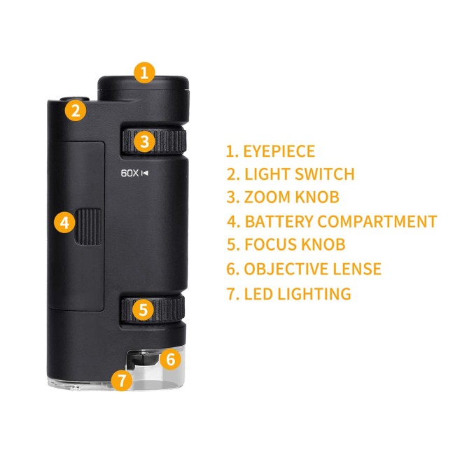 Портативный микроскоп SVBONY SV603 60-120x (чёрный) Портативный микроскоп SVBONY SV603 60-120x (чёрный)