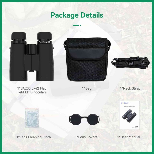 Бинокль SVBONY 8x42 ED Flat Field (SA205) Бинокль SVBONY 8x42 ED Flat Field (SA205)