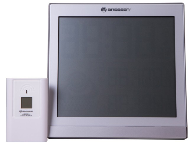Метеостанция (настенные часы) Bresser TemeoTrend JC LCD с радиоуправлением, серебристая Метеостанция (настенные часы) Bresser TemeoTrend JC LCD с радиоуправлением, серебристая