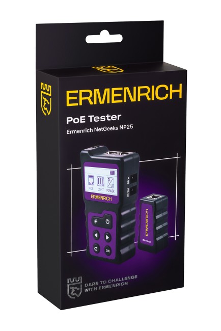 Кабельный PoE-тестер Ermenrich NetGeeks NP25, фиолетовый