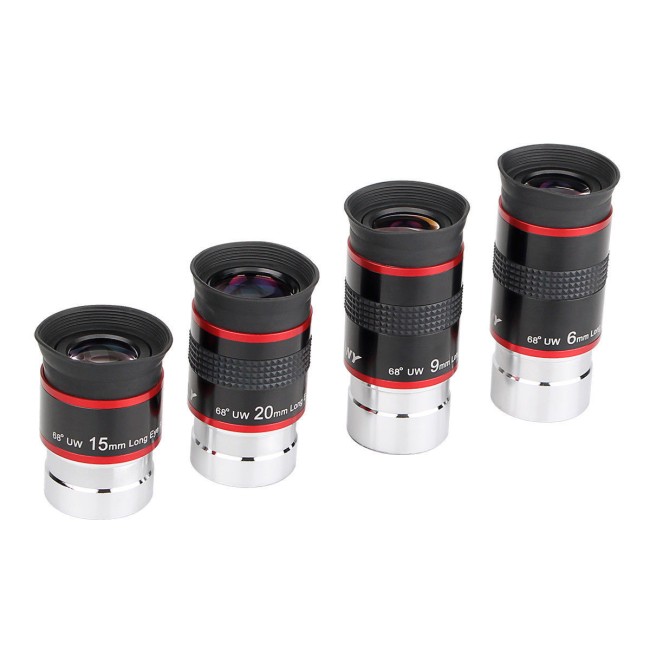 Набор окуляров SVBONY 68°, 1,25" (6мм, 9мм, 15мм, 20мм) Набор окуляров SVBONY 68°, 1,25" (6мм, 9мм, 15мм, 20мм)