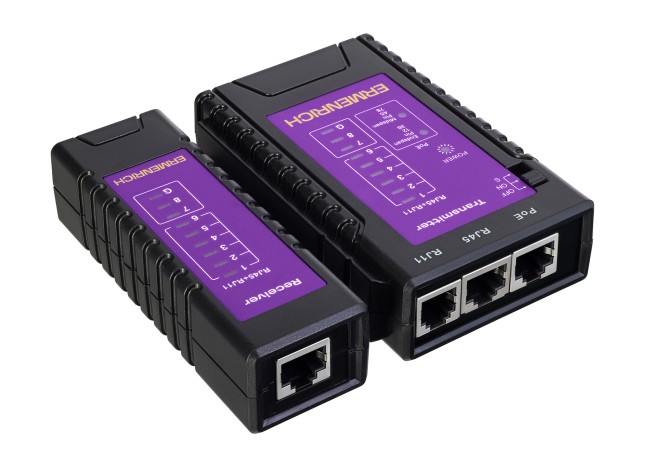 Кабельный тестер Ermenrich NetGeeks NP10, фиолетовый