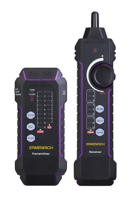 Кабельный тестер Ermenrich NetGeeks NP35, фиолетовый