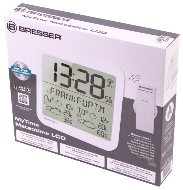 Часы настенные Bresser MyTime Meteotime LCD, белые Часы настенные Bresser MyTime Meteotime LCD, белые