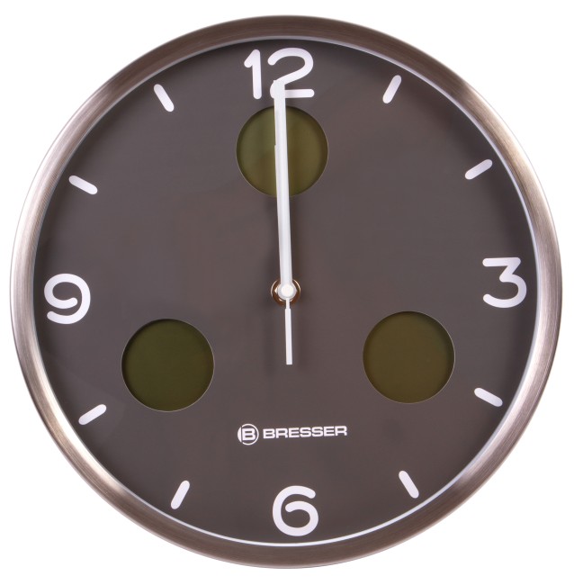 Часы настенные Bresser MyTime io NX Thermo/Hygro, 30 см, серые Часы настенные Bresser MyTime io NX Thermo/Hygro, 30 см, серые