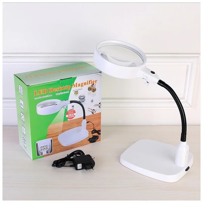 Лупа настольная 10x-120мм на гибком штативе с подсветкой (6 LED) Kromatech 7764 Лупа настольная 10x-120мм на гибком штативе с подсветкой (6 LED) Kromatech 7764