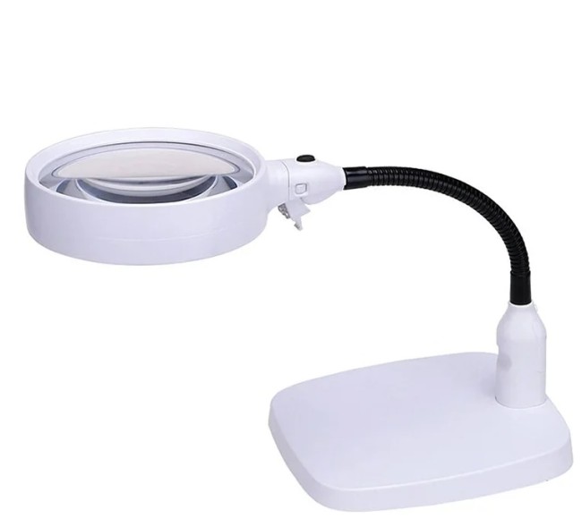 Лупа настольная 10x-120мм на гибком штативе с подсветкой (6 LED) Kromatech 7764 Лупа настольная 10x-120мм на гибком штативе с подсветкой (6 LED) Kromatech 7764