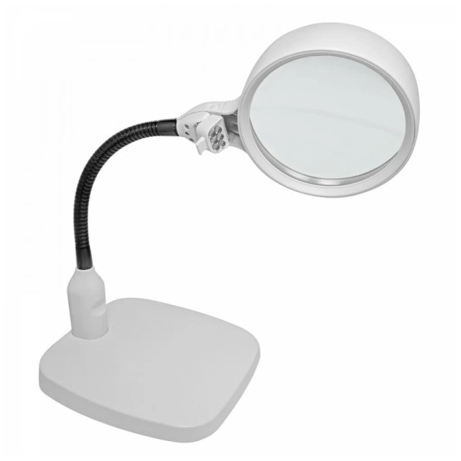 Лупа настольная 10x-120мм на гибком штативе с подсветкой (6 LED) Kromatech 7764 Лупа настольная 10x-120мм на гибком штативе с подсветкой (6 LED) Kromatech 7764
