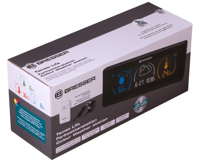 Метеостанция Bresser Temeo Life с цветным дисплеем, черная