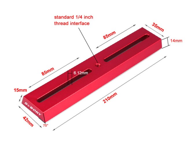 Крепежная пластина SVBONY 21 см (красная)
