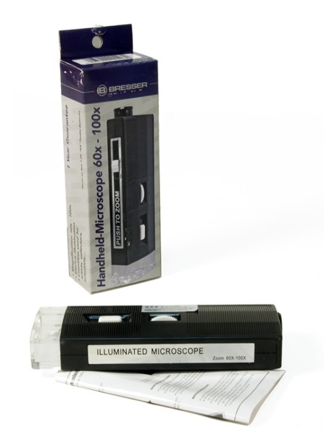 Микроскоп портативный Bresser 60x-100x с подсветкой Микроскоп портативный Bresser 60x-100x с подсветкой